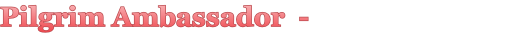 Pilgrim Ambassador  -
